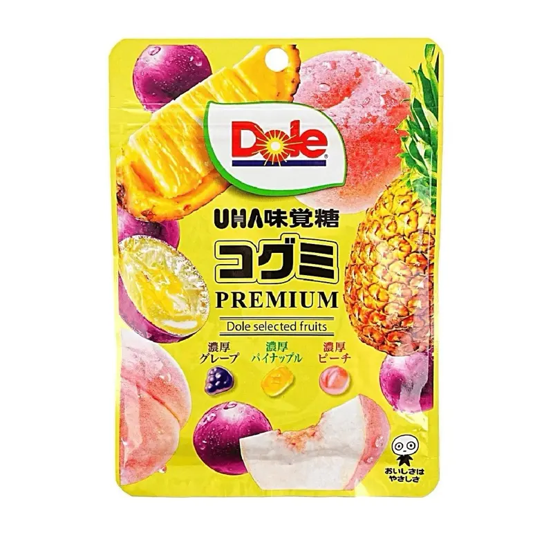 Dole Premium Fruit Mix Gummies - Grape, Pineapple, Peach Flavors - 1 Bag (Imported From Japan)
