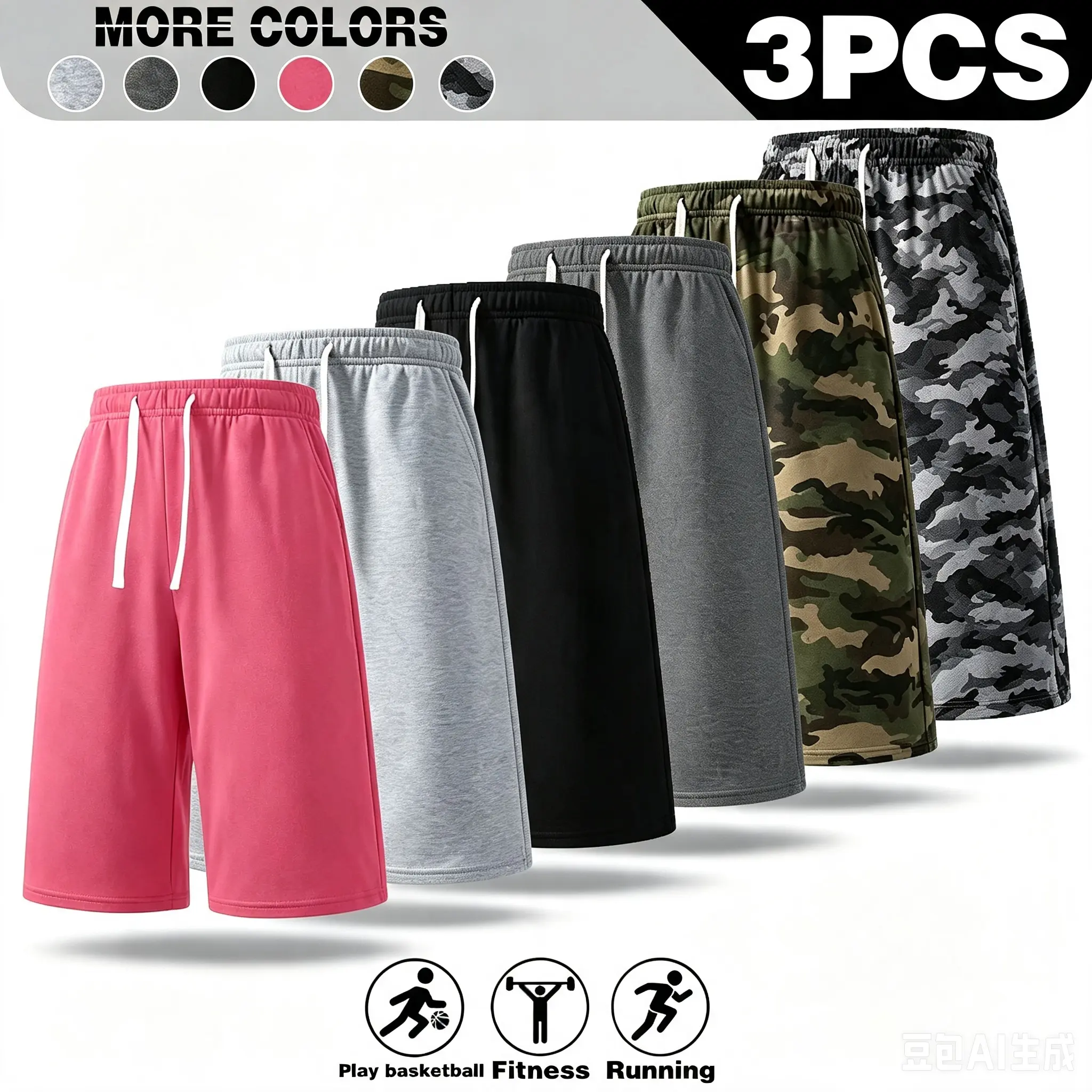 Men's basic solid-color cropped pants, thin style for summer, soft and skin-friendly, loose fit for daily casual wear. Suitable for fitness and walking, durable and not easily deformed, perfect for summer outdoor activities, daily use and vacation.