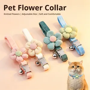 Adjustable Cute Flower Collar for Small Dogs & Cats |   Soft Pet Necklace with Bell |   Kitten Puppy Stylish Gear