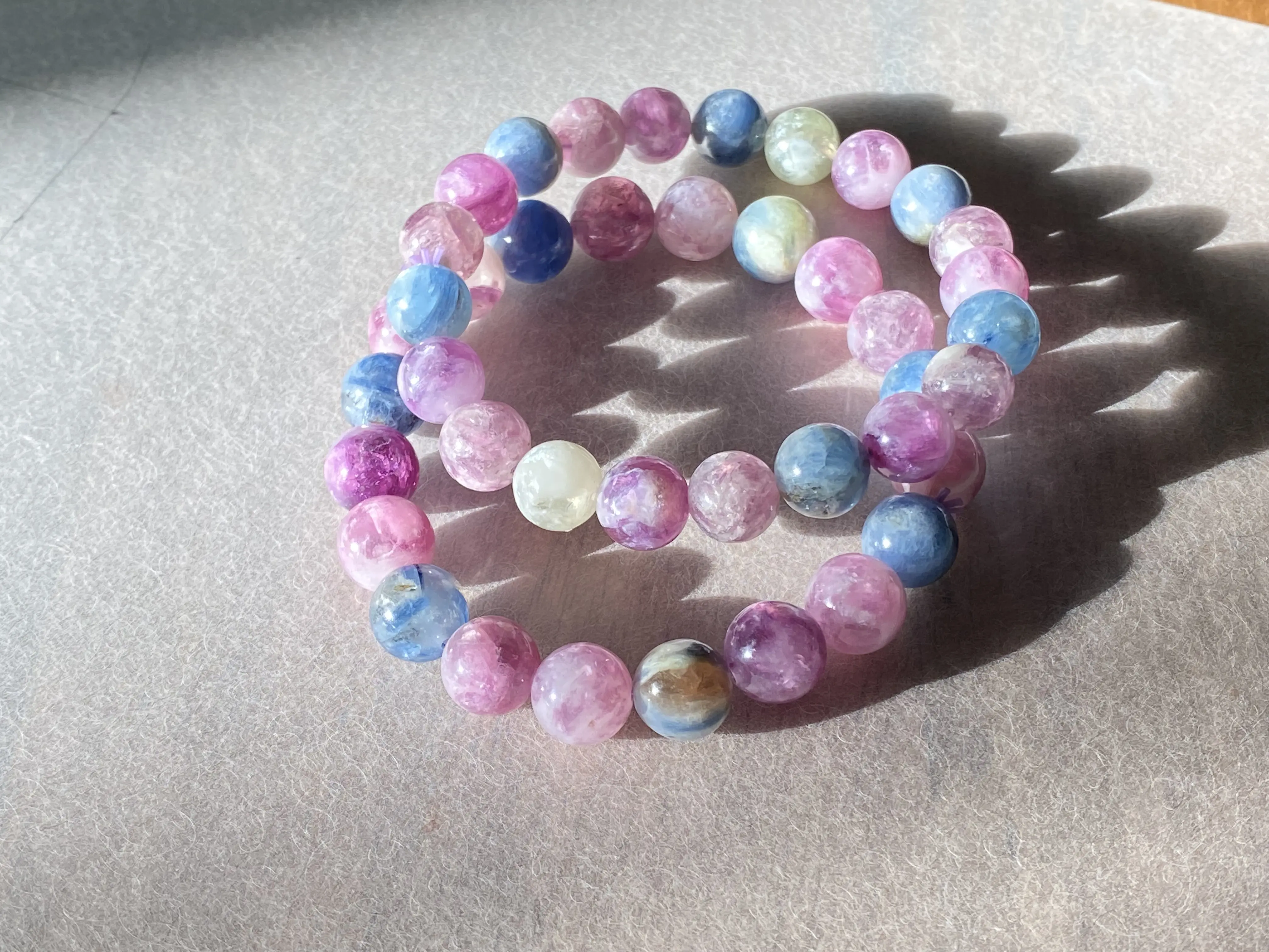 AAAA grade  natural colorful mix Lepidolite bracelet, Mica Rutilated Quartz gift for her,birthday gift dainty meditation crystal bracelet