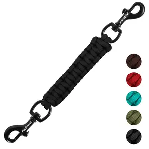 PetBonus Dog Collar Safety Clip, Handmade Backup Safety Strap for Dog Harness, Prong, Pinch Collar, Double Ended Clasp Leash Connector