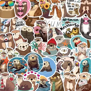 50 Otter Stickers – Cute Animal Vinyl Sticker Pack for Water Bottles, Laptops, Journals, Scrapbooking & Gifts