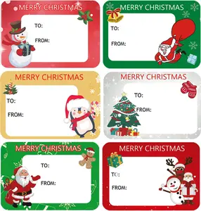 120Pack Christmas Labels Stickers 65 x 45mm Christmas Name Gift Label Xmas Tags Sticker Self-Adhesive Christmas Sticky Labels for Present Cards
