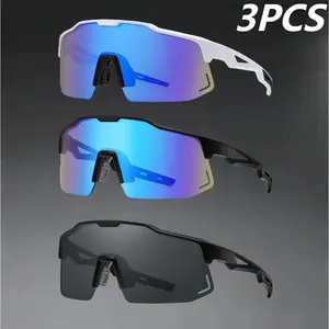 3 Pack UV400 Cycling Sunglasses Unisex Outdoor Protective Eyewear For MTB Road Bike Driving Hiking Sports