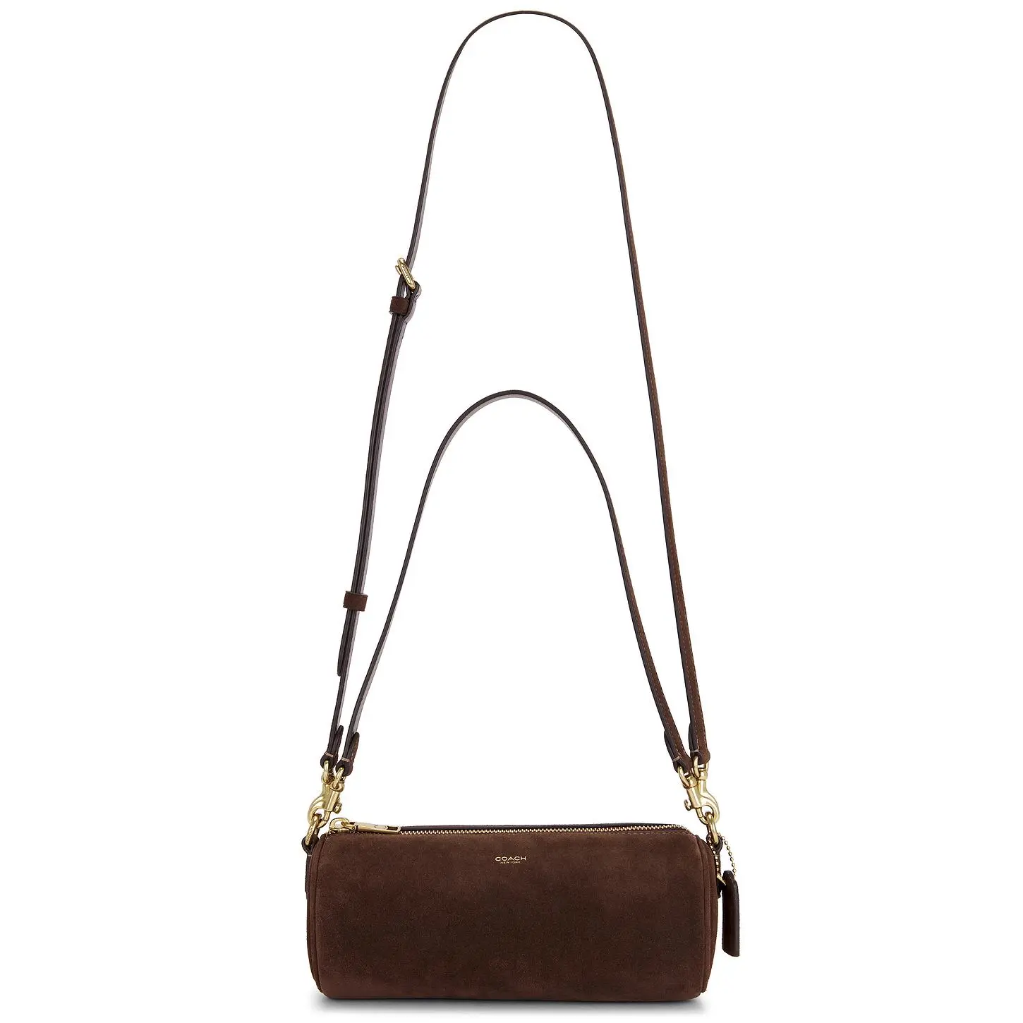 Coach Suede Barrel Bag in Dark Chocolate Coach Suede Barrel Bag in Dark Chocolate