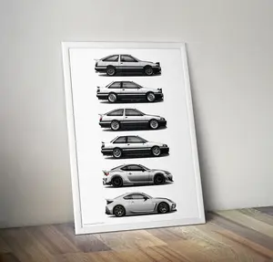 Sprinter Trueno, Corolla Levin AE86 Bodystyle, GT86 & GR86 Print, 4AGE, JDM Poster, Art, Drift Car Art, Cars