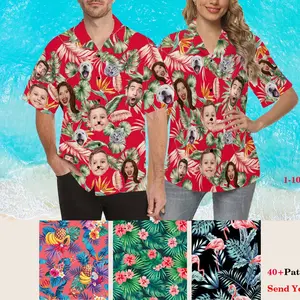 Custom Face Hawaiian Shirt for Men and Women - Personalized Background Photo and Text - Hawaii Shirt - Bachelor Party Shirt - Trip Birthday Father's Day Gift
