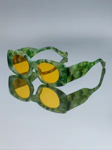 New Oval Fashion Glasses, Thick Frame Design, Unique Versatile Style, Suitable for Women & Men, Perfect for Photography & Daily Wear, Photogenic Accessory, Stylish Glasses