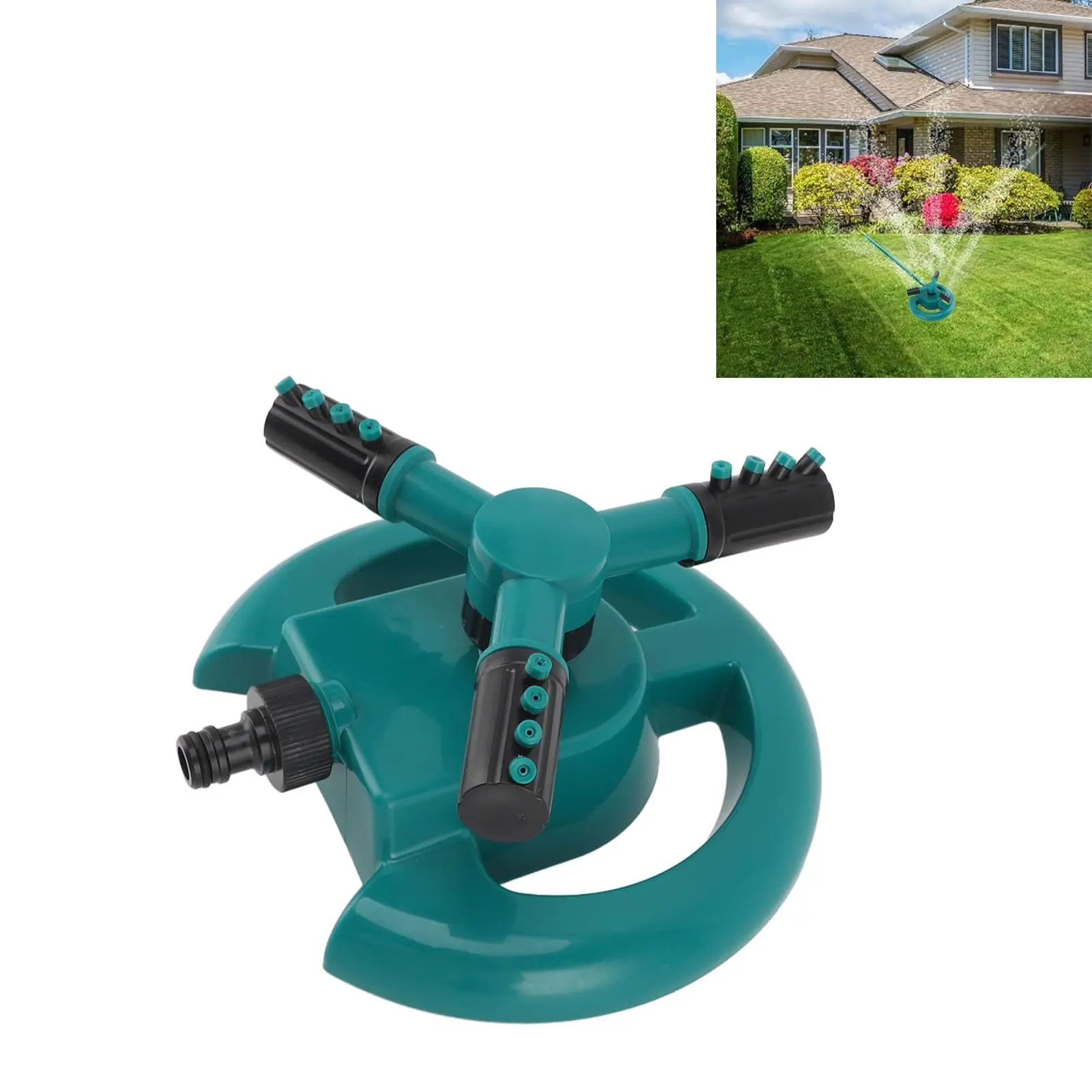 Heavy-Duty 360-Degree Full-Circle Spin Sprinkler - Compact Shape Automatic Adjustable Outdoor Garden Irrigation Device for Home Gardeners’ Lawn Surface & Vegetable Plots