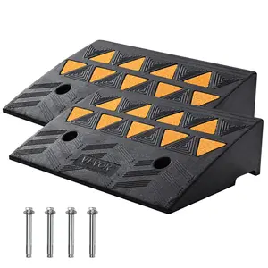 Summervibes VEVOR Rubber Curb Ramp 2 Pack, 5 Rise Height Heavy-Duty 33069 lbs/15 T Capacity Threshold Ramps, Driveway Ramps with Stable Grid Structure for Cars, Wheelchairs, Bikes, Motorcycles