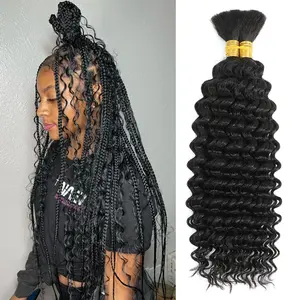 Idoli Bulk Human Hair Deep Wave For Braiding Deep Curly No Weft Brazilian Remy Hair Extensions 100 Grams