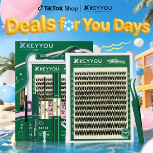 KEYYOU Flora Lash Kit | Kim & Kylie D curl | Spider Lash | Volume Boosting | Waterproof | Long-Lasting | DIY Extensions | 132PCS Cluster Lashes | Soft | Easy DIY At Home | Ultra Thin Band #DealsForYouDays