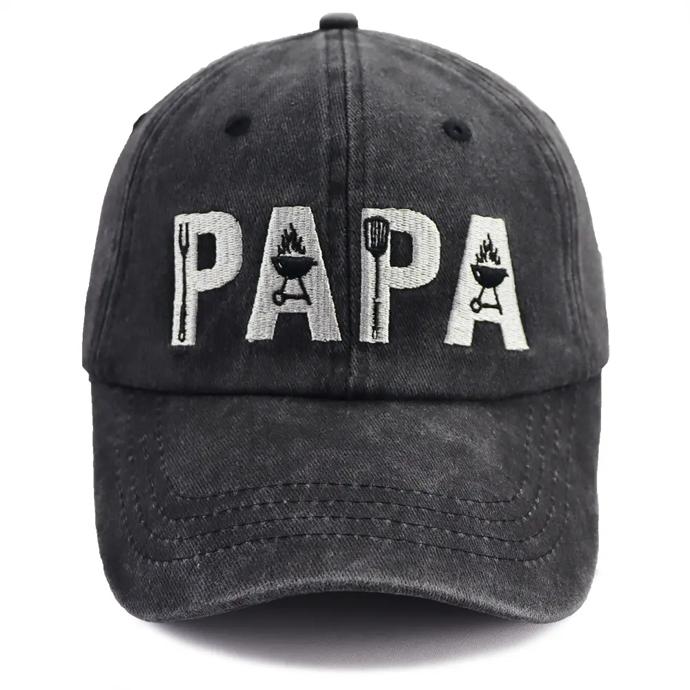 Custom Dad Hat - Basic Cotton BBQ Chef Baseball Cap with Custom Letters, Universal Fit, Perfect Gift for Loved Ones for Father’s Day, Birthday, Beach Occasions