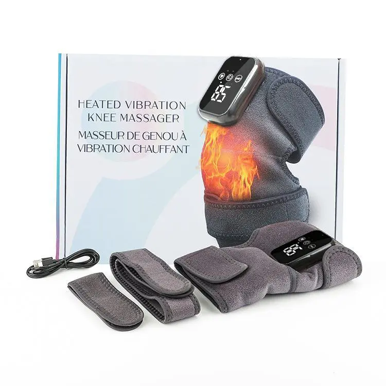 Three-in-one wireless knee and shoulder pain relief device with heating and vibration, 3 temperature settings, and 3 vibration modes; rechargeable battery; suitable for relieving joint pain, elbow, shoulder, and knee pain; an ideal gift for seniors.