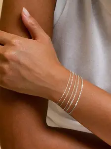 Elegant Stackable Beaded Bracelets Set for Women, Elegant Minimalist Bangle, Simple Jewelry Design, Random Bead Count, Fixed Standard Length, Perfect Gift Idea