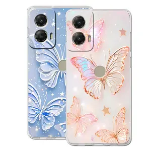 Elegant Butterfly Phone Case Set, Ultra-Thin Soft Tpu, Shockproof Luxury Protection, for Motorola Moto G/stylus/edge 5g, 2 Pieces, Cellphone