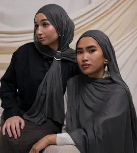 VELA Dark Gray Solid Modal Hijab