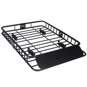 Garvee Heavy-Duty Roof Rack Cargo Basket, 220 lbs Capacity Steel Rooftop Carrier with 15 Cu Ft Waterproof Cargo Bag, Universal Roof Storage Luggage Holder for SUV, Truck & Car, Fits Most Vehicles, Large-Capacity Travel Cargo Carrier for Camping, Road Trip