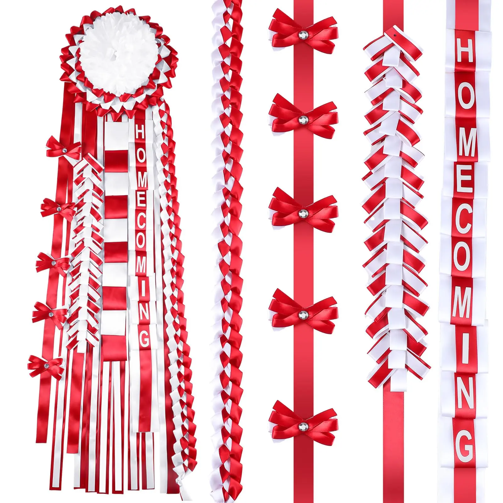 4/6 Pcs Homecoming Mum Braids 30/36 Inch Homecoming Supplies High School Student Team Gifts for Back to School Week 2026 Dance Party, Football Cheerleading, Crafts Celebration Decor