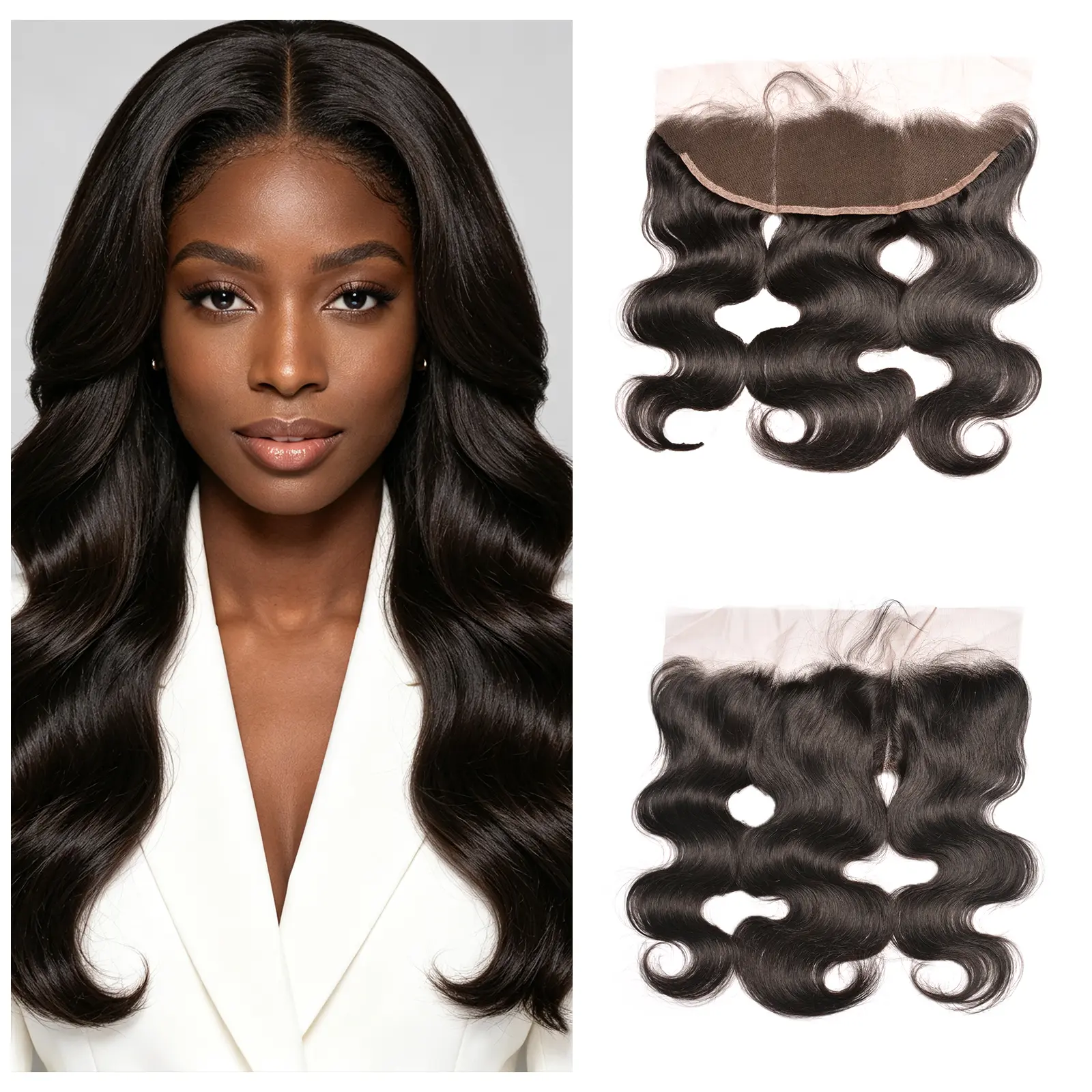Msgem Hair 13x4/13x6 Ear to Ear Lace Frontal Closure for Wigs, Body Wave Human Hair, 150% Density Pre-Plucked with Free Part in Natural Black, Wigs Human Hair, Human Hair Wigs