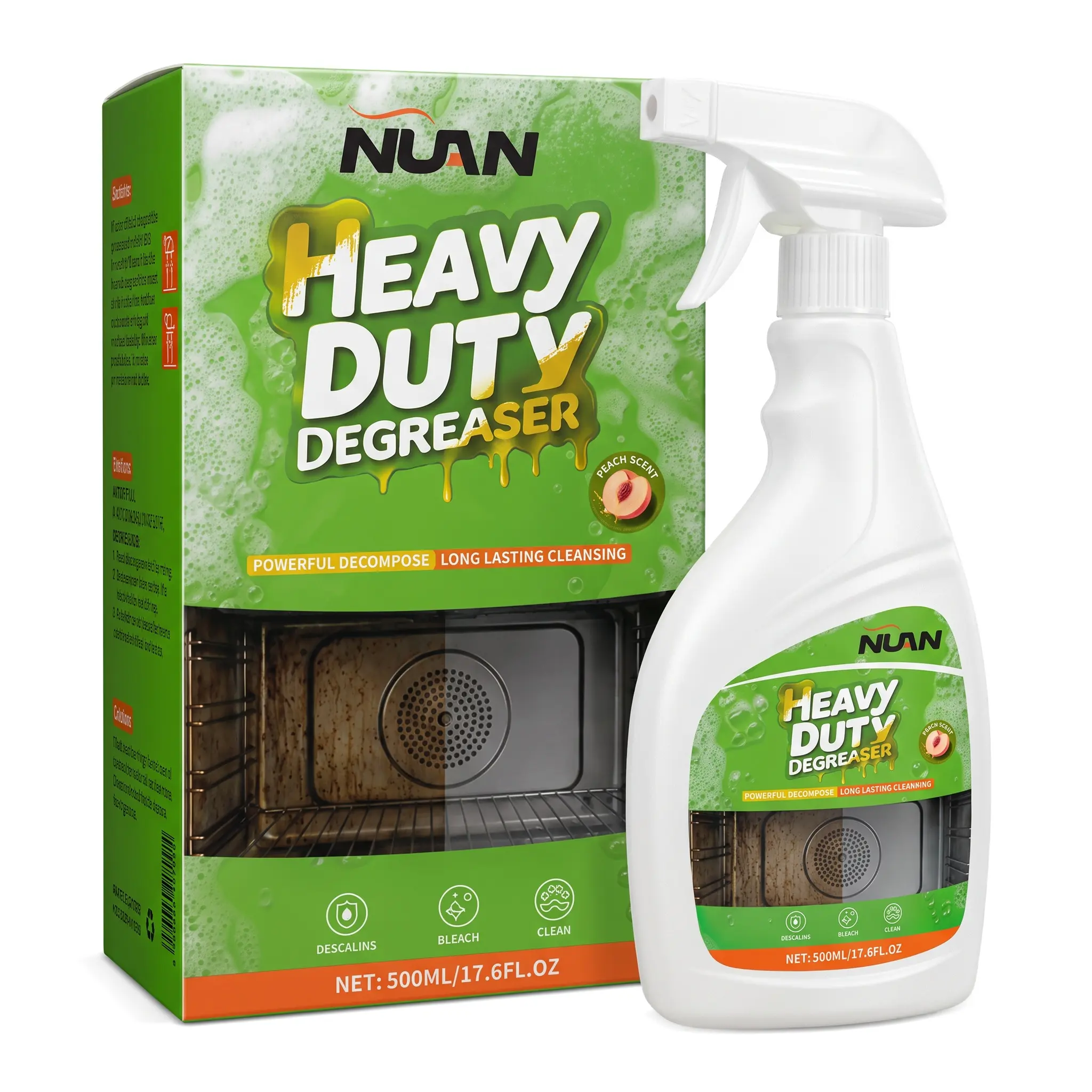 Heavy Duty Degreaser Spray, Household Cleaners for Stove Tops, Range Hoods & Camping, Fast Grease Stain Remover, Home & Dorm Household Items Essentials