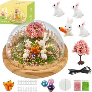 Christmas Gifts Rabbit Night Light Craft kits DIY Kits Cute Things, Bunny Toys Ages 4-8 ,Cool Gifts, Arts and Crafts Lamp Project for Girls,Gifts for 4 5 6 7 8 9 10 Year Old Girl Boy