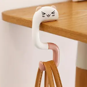 Creative Cute Cat Design Handbag Hanger, Purse Hanger For Table, Portable Adjustable Desk Handbag Holder, Home Storage Organizer for Living Room Bedroom Bathroom, Home Decor, Pouch Holder, Purse Hook