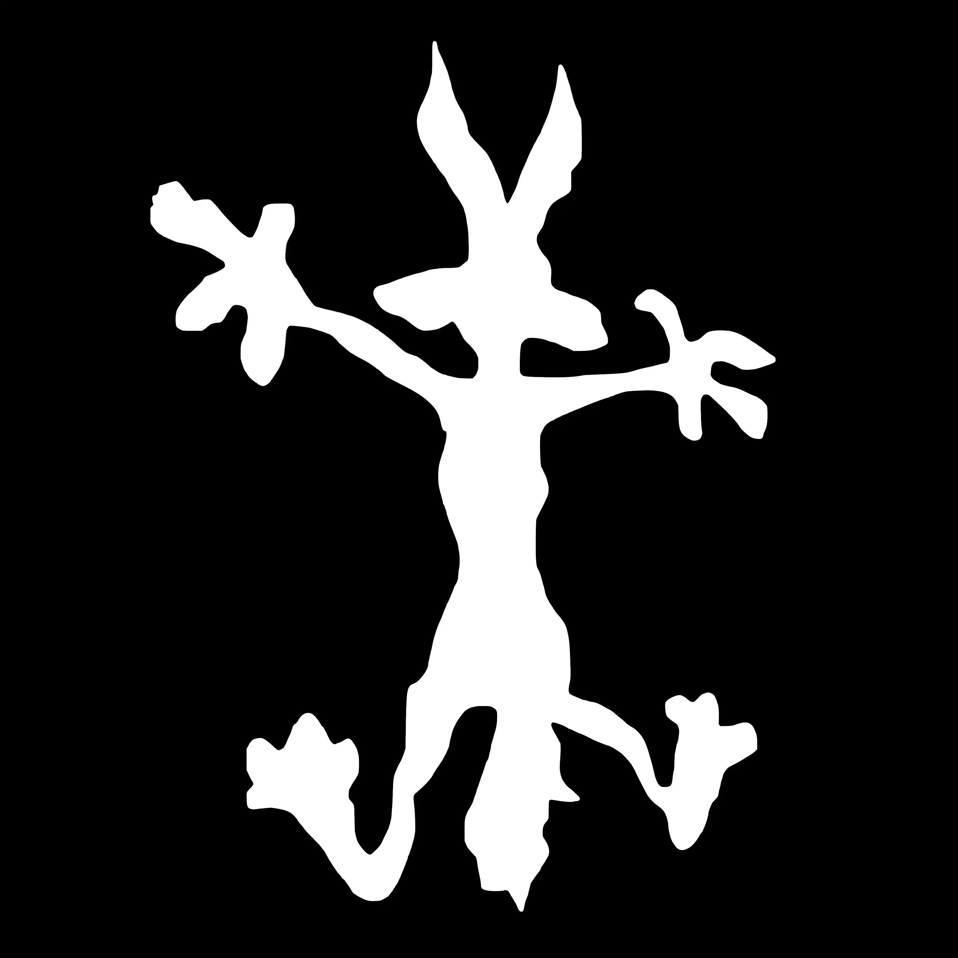 Wylie Coyote Splat Collectibles Decal Sticker - Black Art Vinyl Decal, Cartoon Graphics Window Door Stickers with Unique Stacking Design for Home Decor, Vehicle Exterior, Art Vinyl Decal Door Stickers