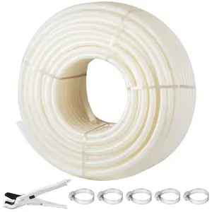 VEVOR PEX Pipe, 1 Inch x 500 FT PEX Tubing, Non Oxygen Barrier White PEX-B Pipe, Flexible PEX Water Line for RV Sewer Hose, Plumbing, Radiant Heating, Cutter Set, Flexible Tube