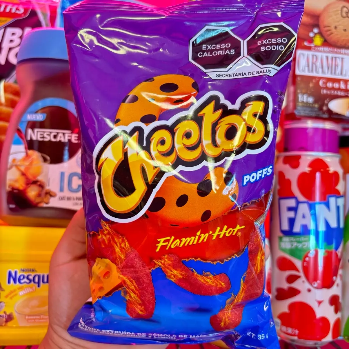 Cheetos Flamin’ Hot Lime Poffs from Mexico 35G Bag