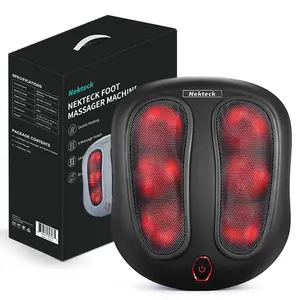 Nekteck Foot Massager with Heat, Shiatsu Heated Electric Kneading Foot Massager Machine for Plantar Fasciitis, Built-in Infrared Heat Function