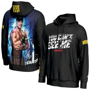 John Cena You Cant See Me WWE Black Hoodie, Classic Graphic Sweatshirt, Iconic Catchphrase Design, Cenation Collector Gift, Hustle Loyalty Streetwear