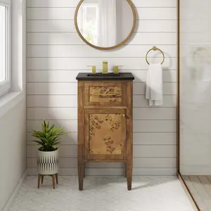 Modway Elysian 18" Wood Bathroom Vanity in Black Brown