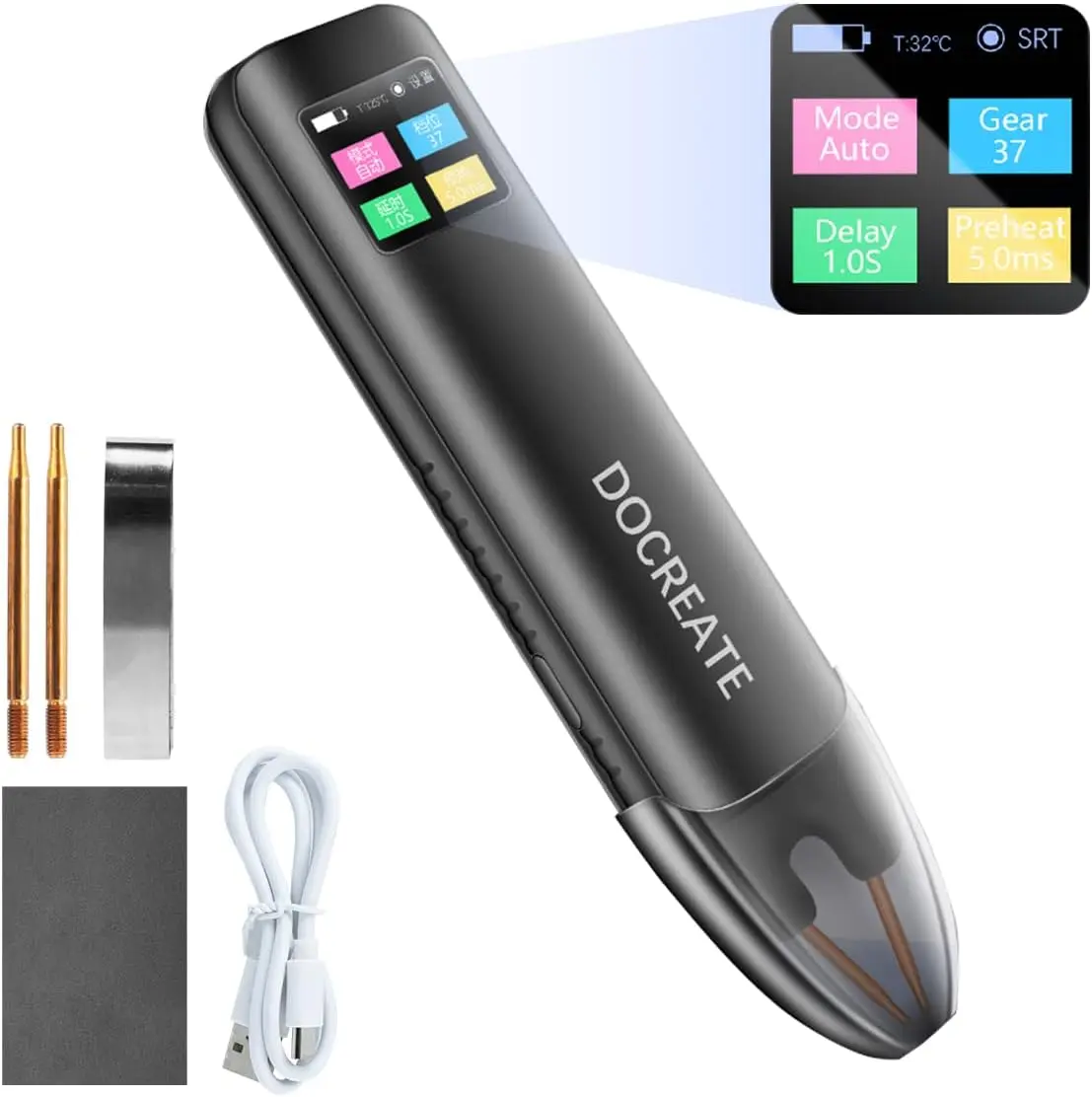Portable Handheld Battery Spot Welder Full Kit - 2 Versions (LCD Display or LED Indicator), 99/11 Power Levels, Auto/Manual Modes, Ergonomic Grip, Welds 0.25mm Pure Nickel for 18650 Battery DIY Repair