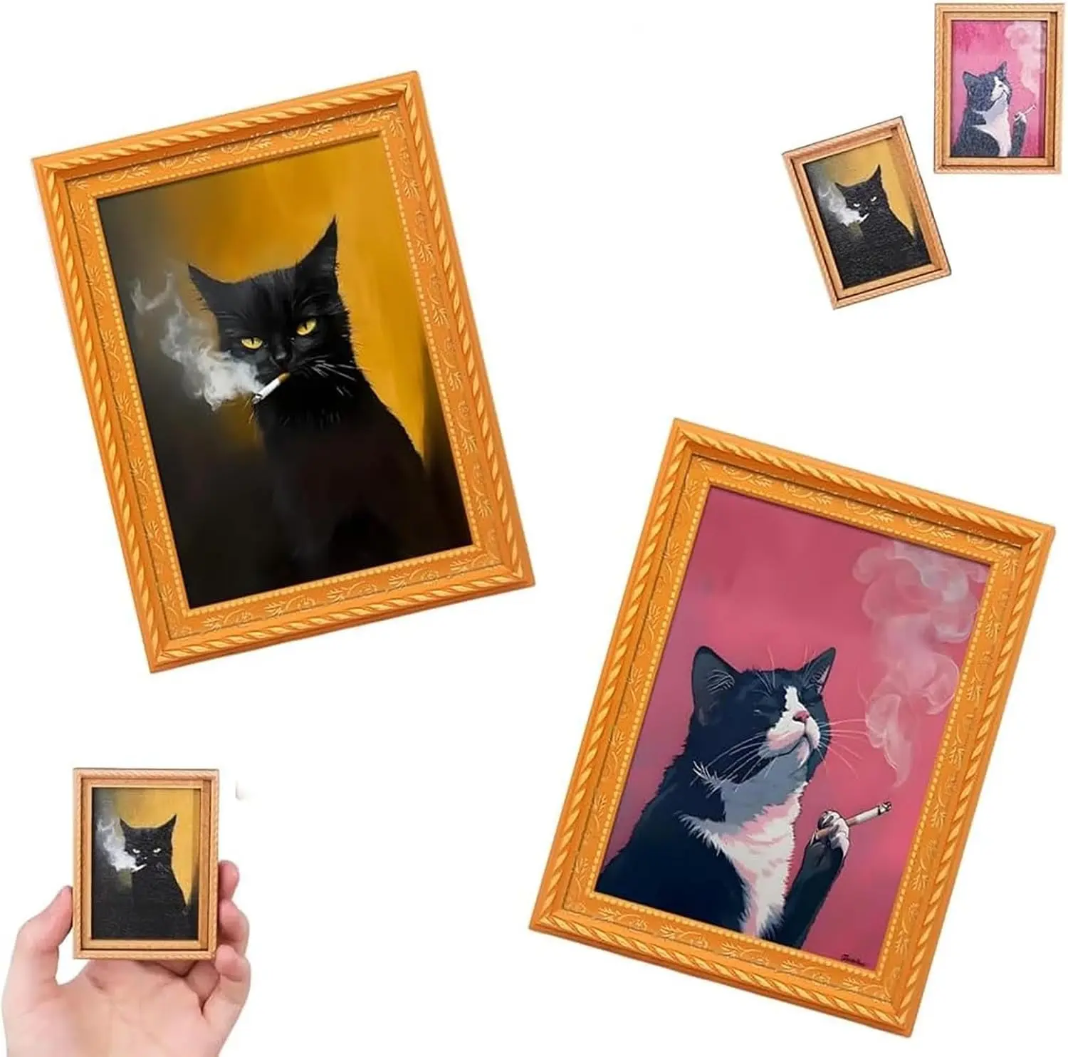 Cute Cat Refrigerator Magnets Adorable Black & White Cat Design with Pink Accents Durable Bamboo Material Perfect for Home Office Decor Holiday Gifts Kitchen Accessories Cat Accessories Refrigerator Decorating Magnet