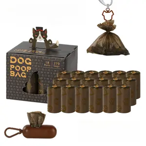 Coffee Scented Dog Waste Bags 270 Pack Biodegradable Poop Bags with Dispenser and Leash Clip Extra Thick Leakproof Design for Odor Control and Hassle Free Pet Cleanup