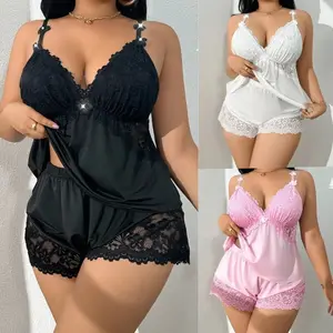 Snatched Plus Size Pajama Set for Women Halter Neck Shorts Set Flattering Curvy Body Contouring Loungewear Outfit
