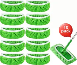 10-Pack Washable Replacement Mop Pads for Swiffer Sweeper Mop, Reusable Wet & Dry Microfiber Refill Cloths for Home Kitchen Hardwood Floors
