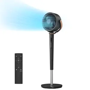 MANASTIN 120° Automatic 4-Way Oscillating Standing Fan, Quiet DC Motor, 16 Speeds, 4 Modes, Adjustable 37-45" Height, 12H Timer, Remote Control