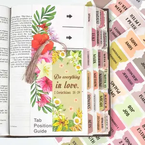 Index Tabs  & Old Testament Tabs Matte Laminated Floral Design Laminated  Tabs  Journaling Supplies for Women and Men- 122 count (Boho)