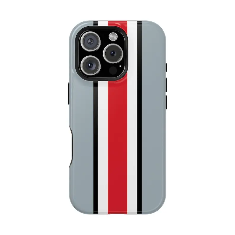 Ohio St. Football Stripes iPhone Magnetic Tough Cases Compatible with iPhone X, 11, 12, 13, 14, 15, 16, 17 & Samsung
