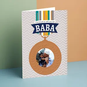 Custom “Proud to Call You My Baba” Photo Card – Personalized 5x7 Folded Keepsake Greeting Card – Surprise your Baba with a custom memory that speaks from the heart and makes every moment unforgettable