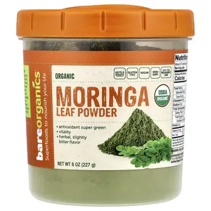 BareOrganics Organic Moringa Leaf Powder, 8 oz (227 g)