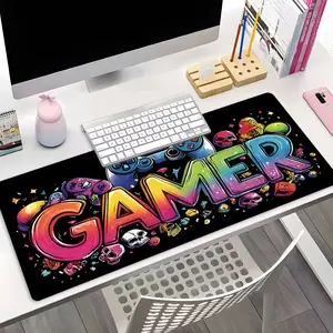 E-sports Theme Gaming Desk Mat, Desktop Decoration Protection Pad, Rubber Non-Slip Lock Edge Multi-Sized Pad, Gaming Mouse Pads, Gaming Accessory, Suitable For Laptop Desktop Gaming Work Home, Ideal E-sports Theme Gift