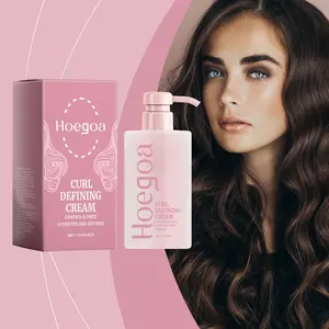 Hoegoa Curl Defining Cream, Fringe Curl Haircare Styling, Frizz, Volumizing Hydrating Moisturizing Shine, Professional Salon Grade Repair & Nourishment Solution