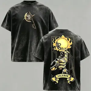 Escanor “The One” Oversize Tee x The Seven Deadly Sins (Nanatsu no Taizai) Anime T-Shirt — Double Printed Vintage Acid Washed Oversized Shirt Gift for Anime Lovers Unisex Men Women,funny graphic tee, men’s trendy t-shirts RPP