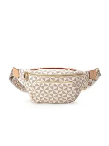 Fashionable Geometric Pattern Fanny Pack, Casual Bum Bag, Casual Versatile Zipper Sling Bag with Adjustable Strap, Lightweight PVC Sling Bag for Women
