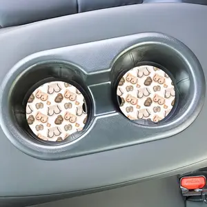 Boobies Car coaster set fabric like material
