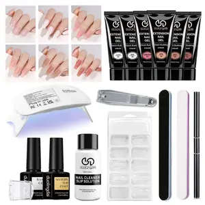6-Color Complete Polygel Nail Kit with UV Light, 16pcs/set Nail Extension Gel Design Kit, Nail Art Kits for Beginners, Gel Nail Polish & Nail Glue, Nail Tech Supplies, Nail Tools Kits, UV Gel Kit for Manicure, Nail Care and Nail Art