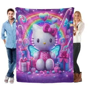 TikTok Famous Hello Kitty Summer Blanket Soft Cooling Throw Blanket for Bedroom Couch
